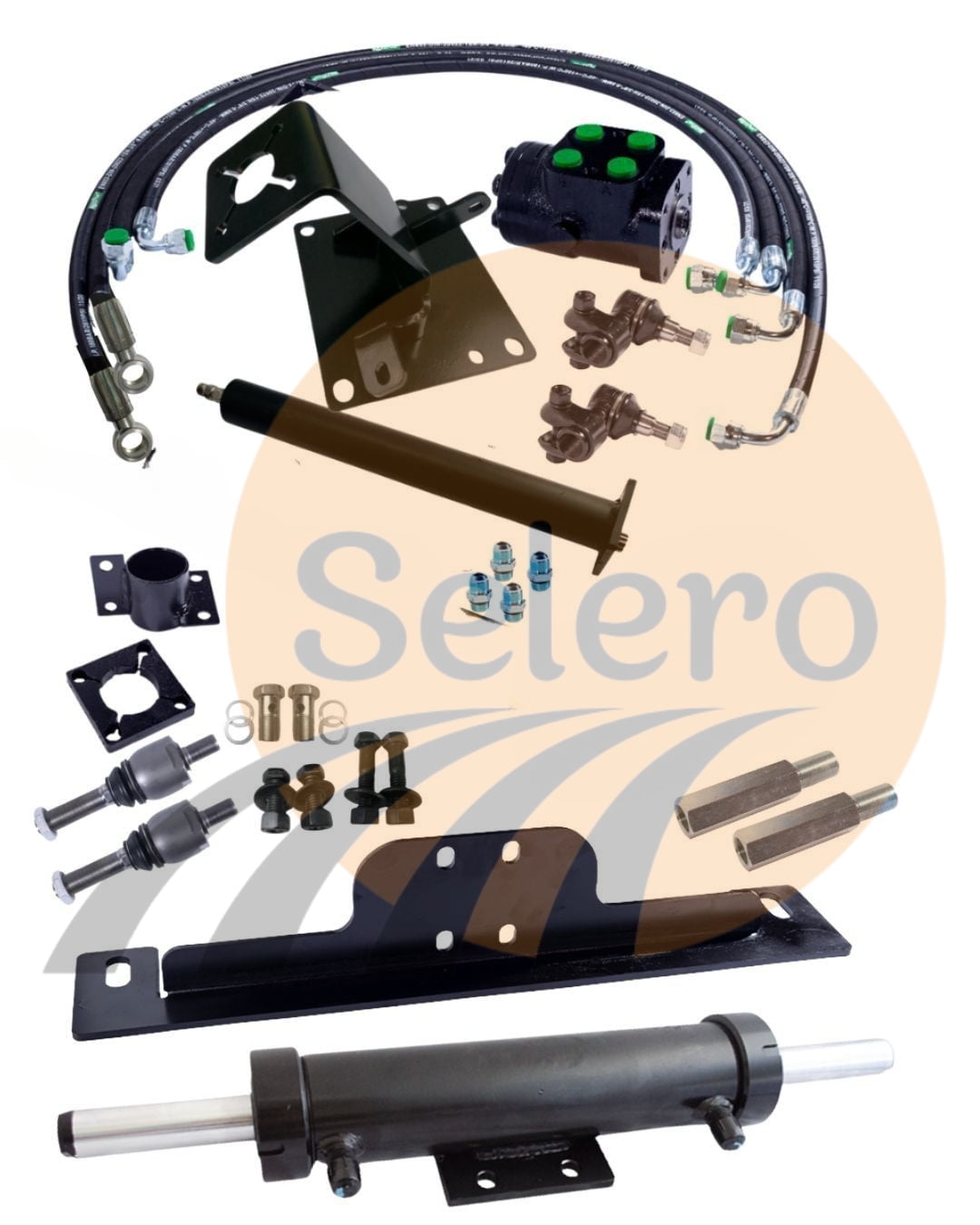 Kit de Direção Hidráulica para trator Ford Pistão Dianteiro 6600/6610 sem bomba. 